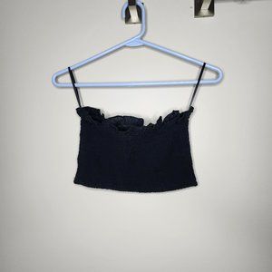 Woman's Cropped Black Tube Top